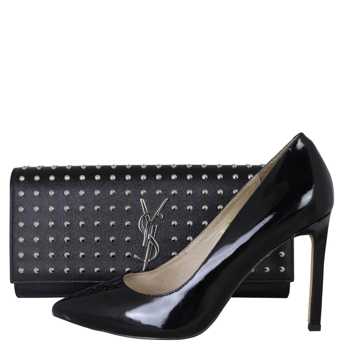 Saint Laurent Monogram Kate Studded Clutch