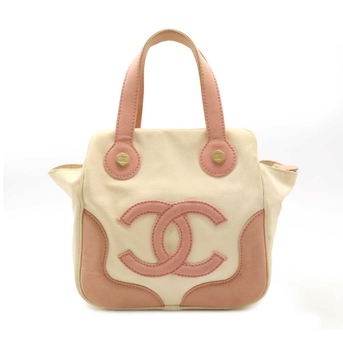 Chanel Canvas Coco Mark Marshmallow Tote Bag A24224