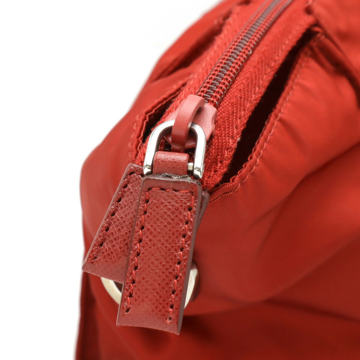Prada Nylon Leather Triangle Logo 2way Tote Bag