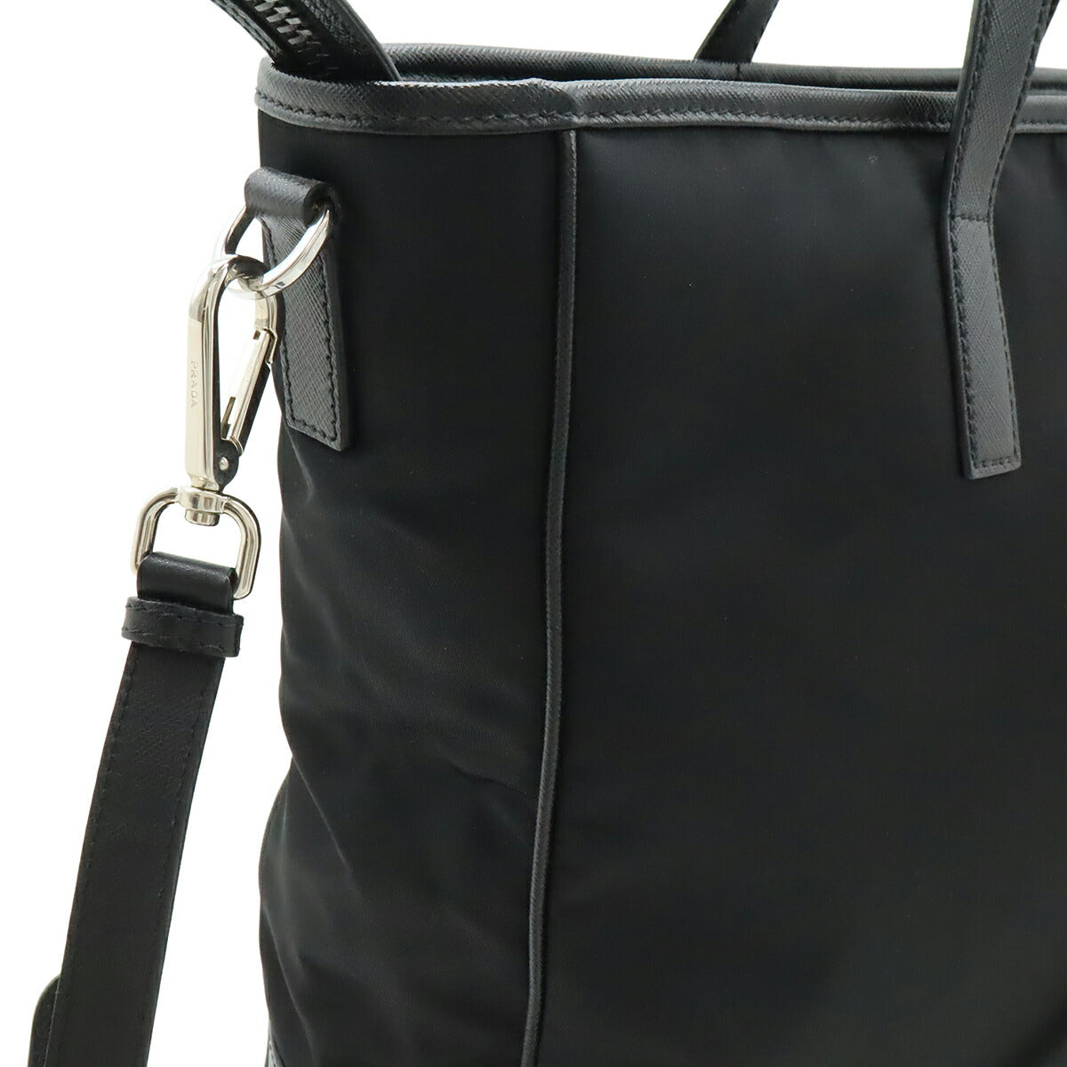 Prada Triangle Logo Nylon Leather 2way Bag