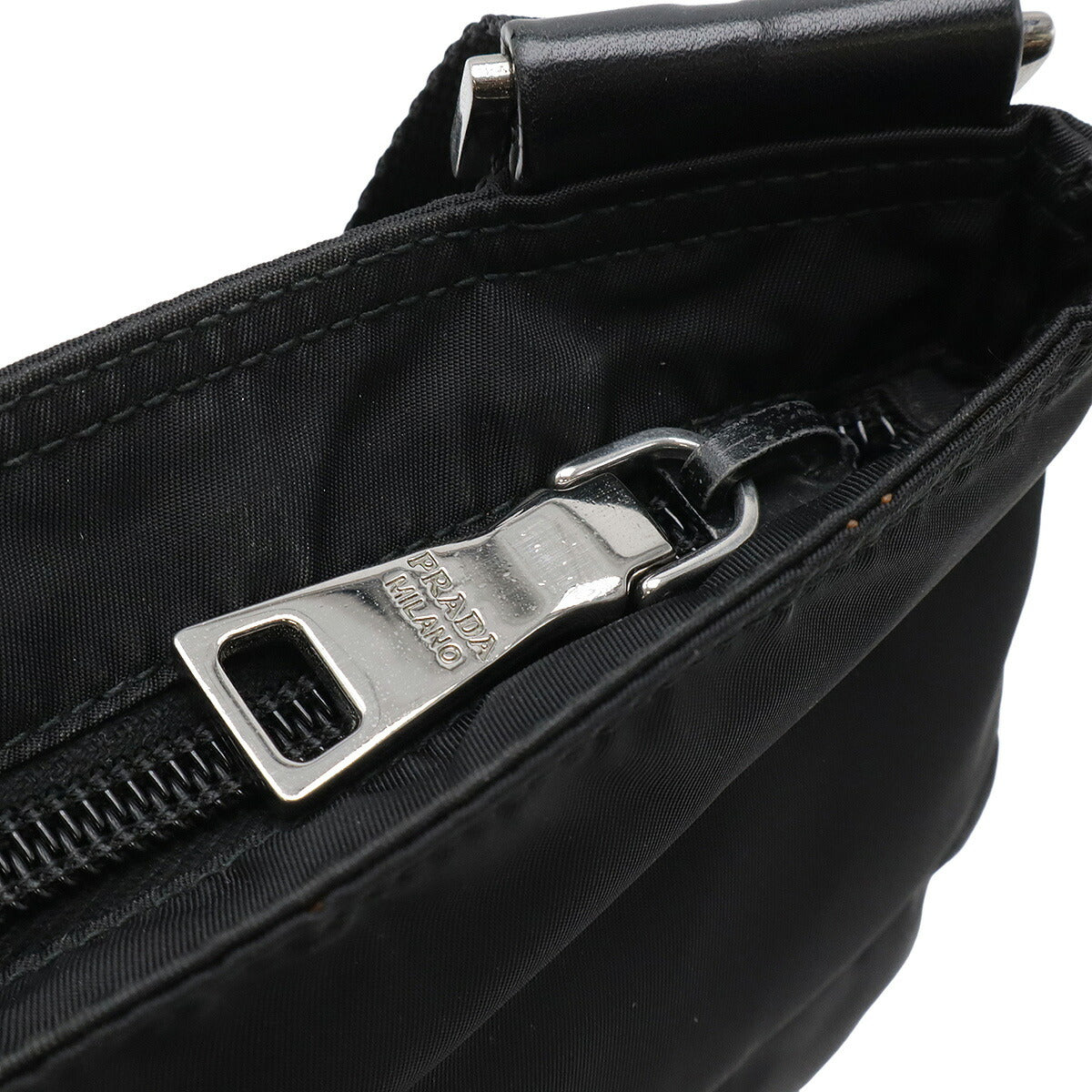 Prada BT0741 Nylon Leather Shoulder Bag