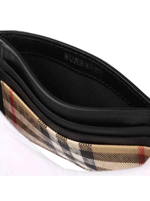 Luxury Burberry Vintage Check Money Clip Card Wallet Archive Beige