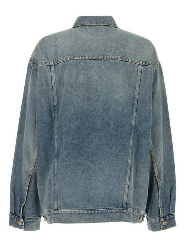 Luxury Balenciaga Trending 2026 Oversized Fit Denim Jacket Blue