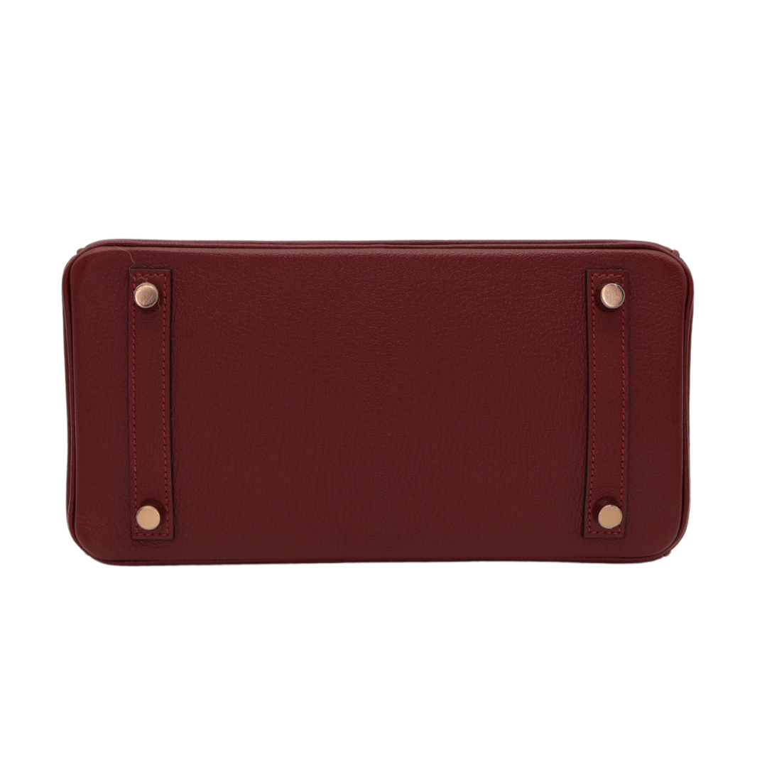 Hermes25cm Birkin HSS Rouge H/ Rose Chèvre Rose Gold Hardware