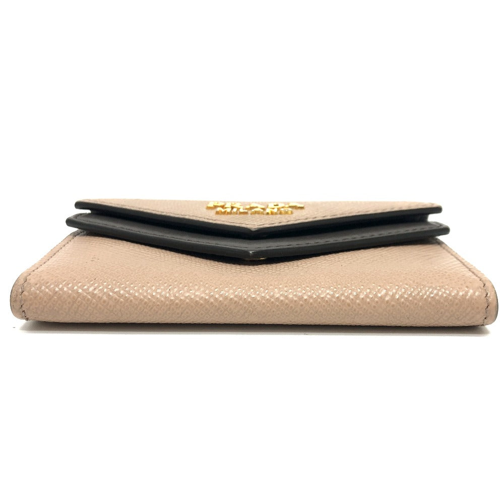 PRADA Card Case 1MC065 leather beige logo Women