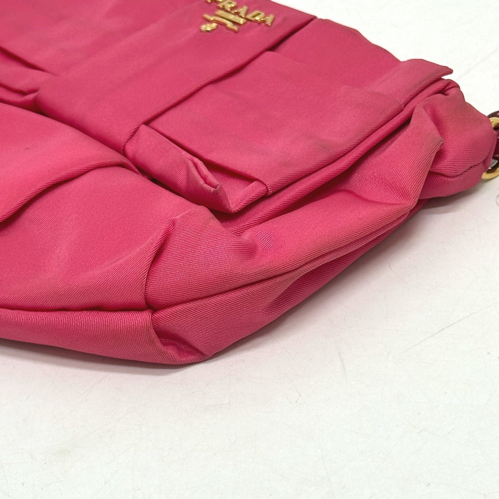 PRADA Cosmetics Pouch 1N1422 Nylon pink logo ribbon Women