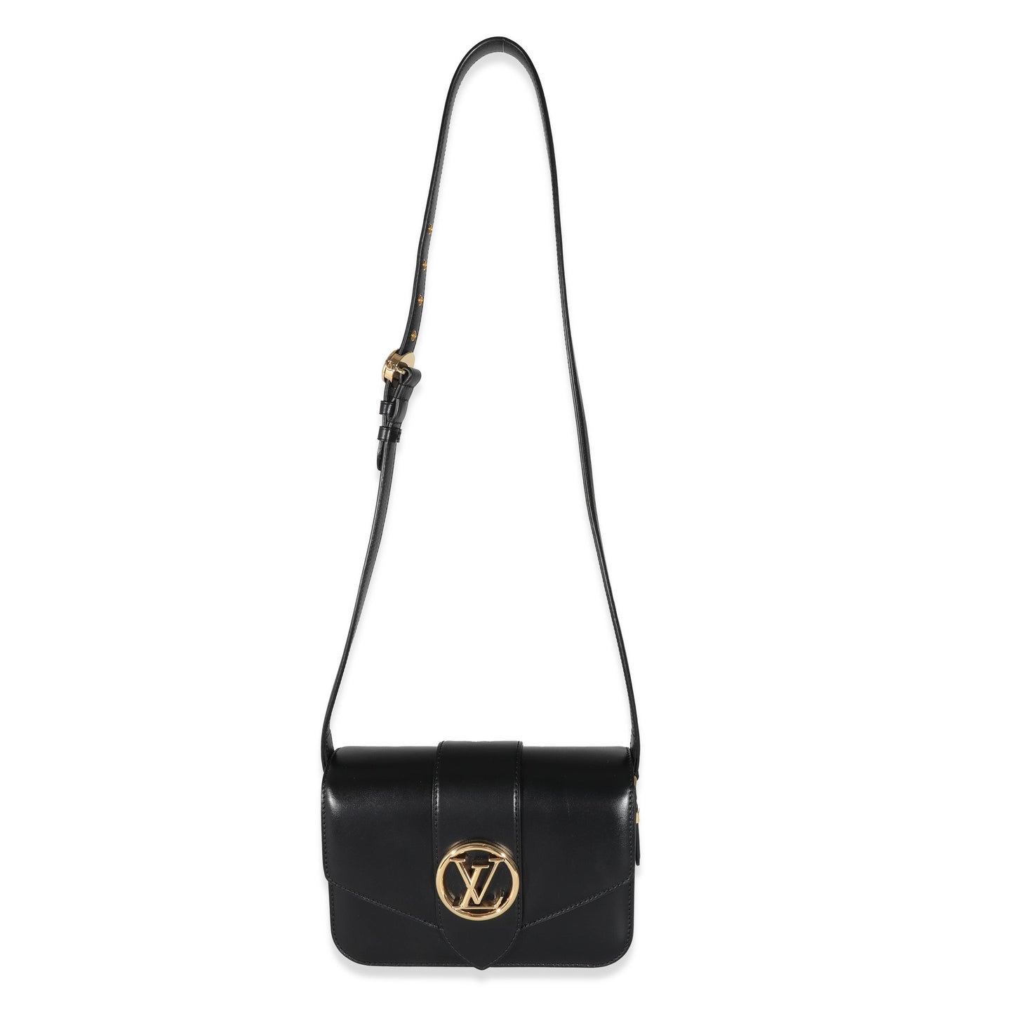 Louis Vuitton Black Smooth CalfskinPont 9 MM