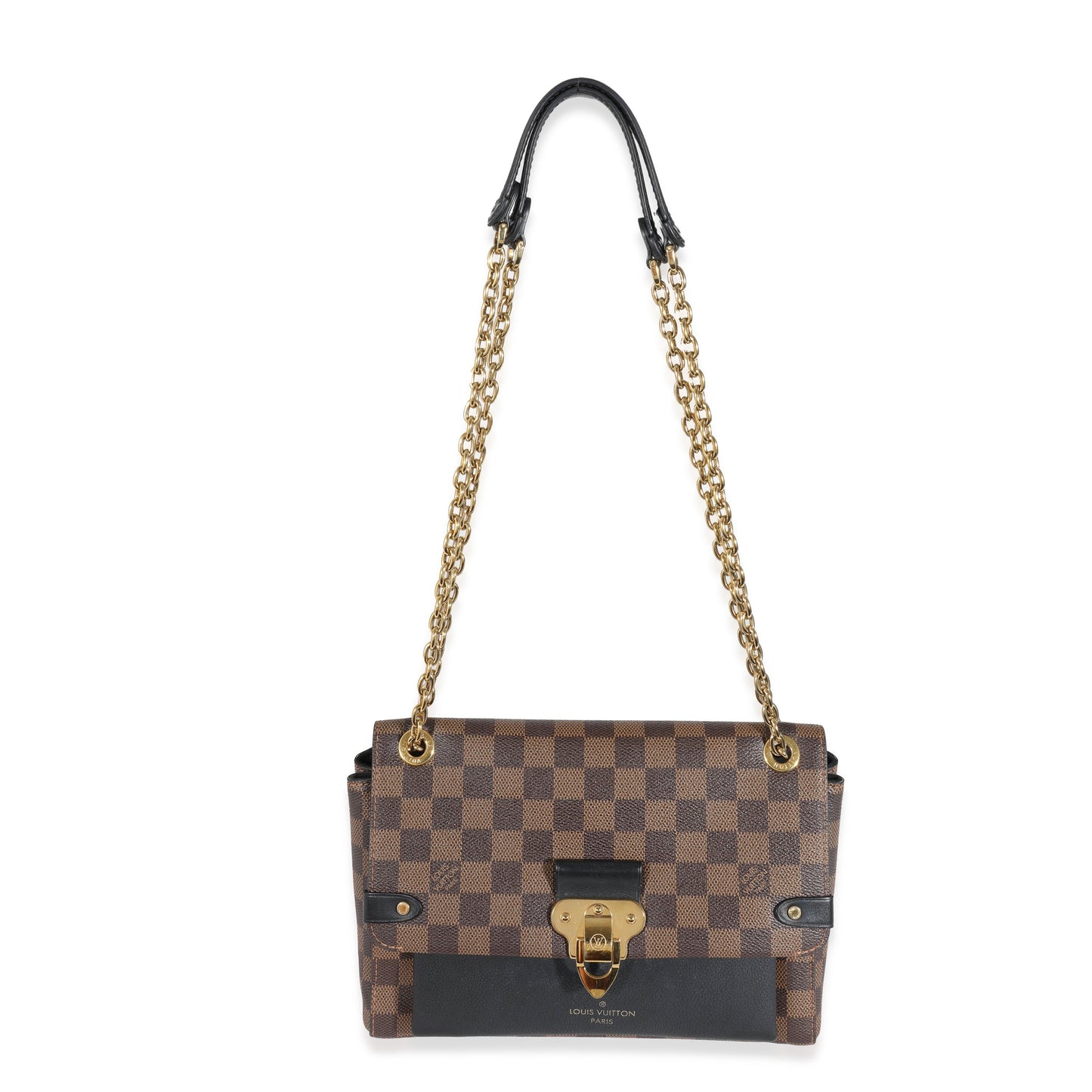 Louis Vuitton Black Calfskin Damier Ebene Canvas Vavin PM