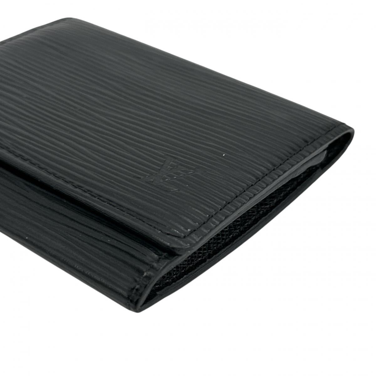 LOUIS VUITTON Card Case M56582 Epi Leather black name card holder Epi Anvelop Cult de Visit mens(Unisex)