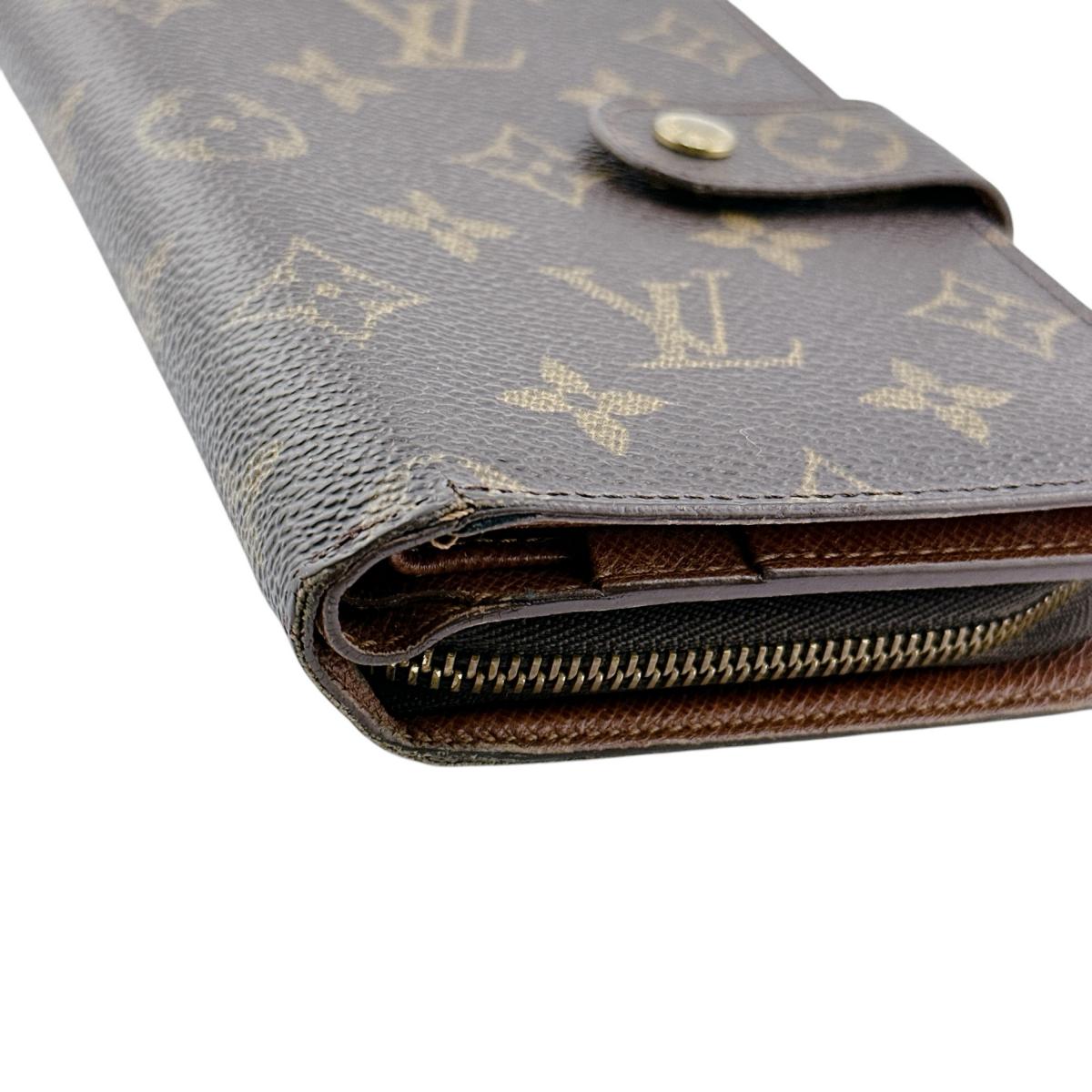 LOUIS VUITTON Bifold Wallet M61207 Monogram canvas Brown Bifold Wallet Porto Papier Zip Around Women