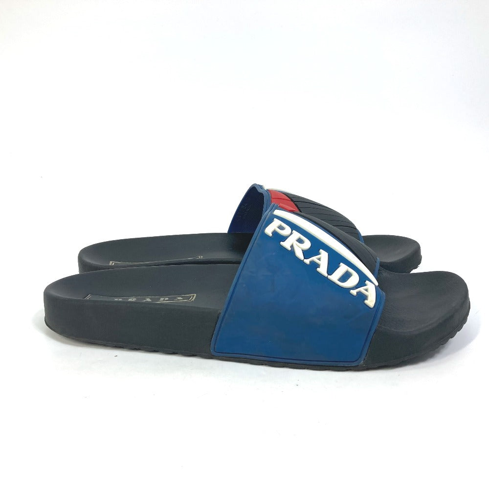 PRADA Sandals 4X3204 rubber black pool sandals flat sandals shoes logo mens 8