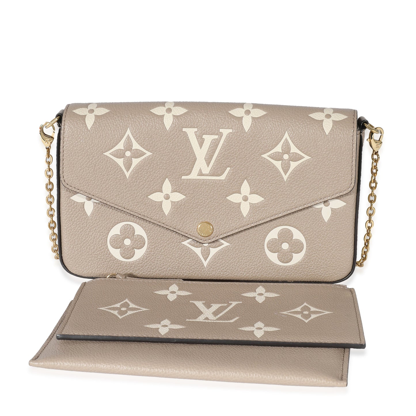 Louis Vuitton Tourterelle Creme Empreinte Monogram Giant Félicie Pochette