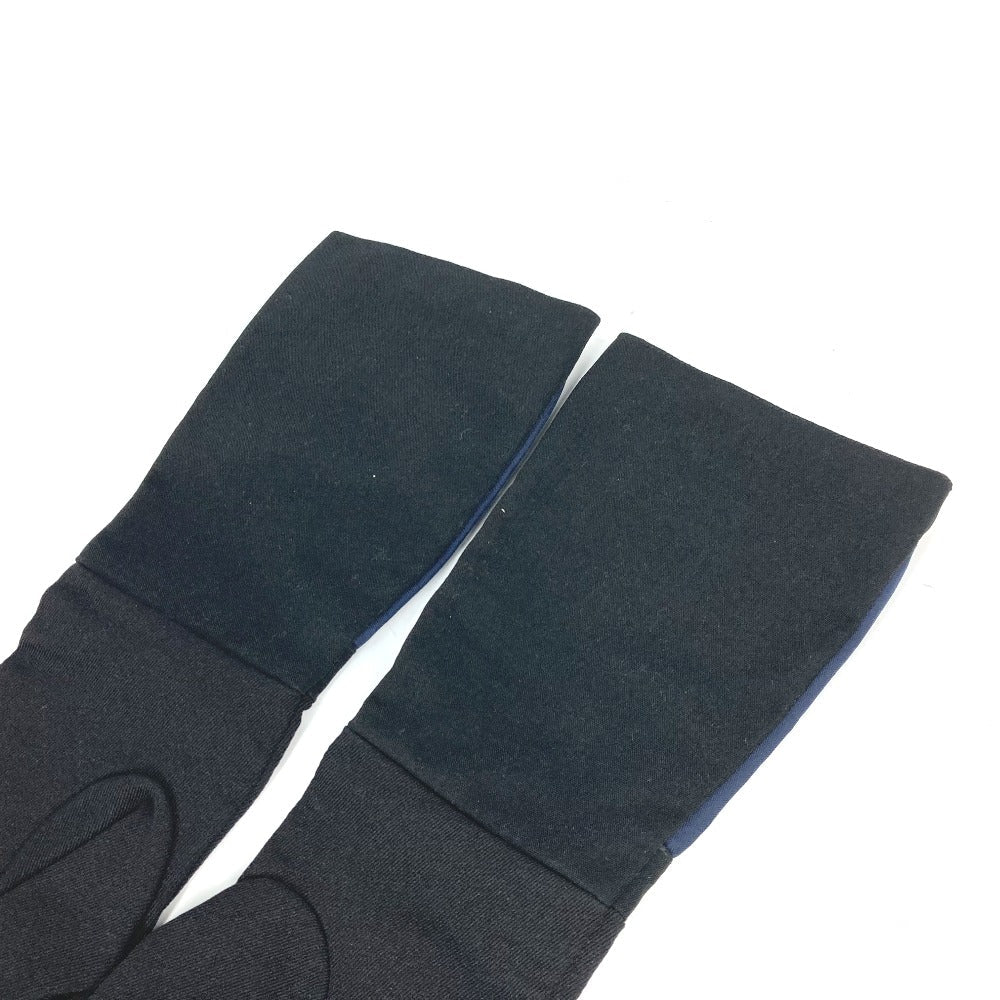 PRADA Glove Nylon, Rayon black logo long Women 7.5