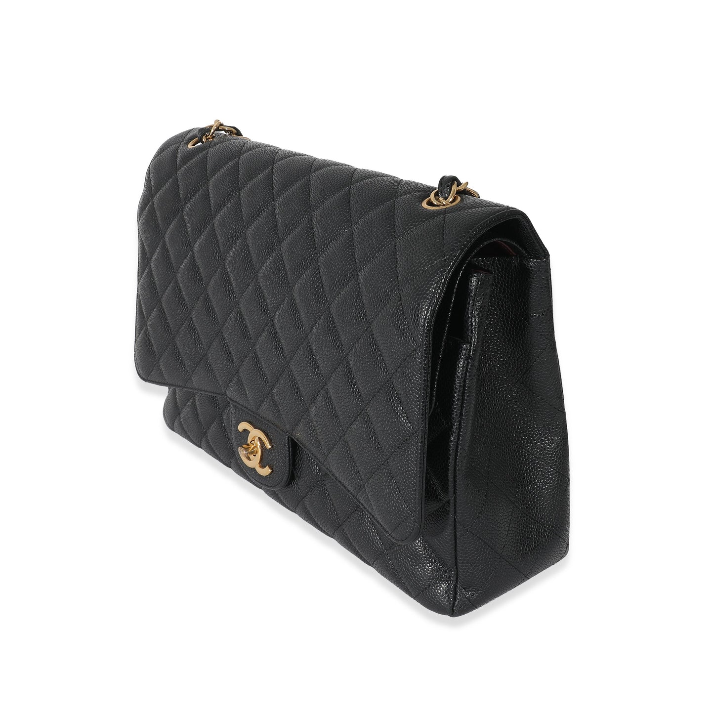 CHANEL Black Caviar Maxi Double Flap Bag
