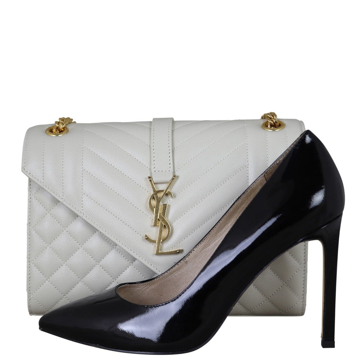 Saint Laurent Monogram Mix Matelasse Envelope Chain Bag Medium