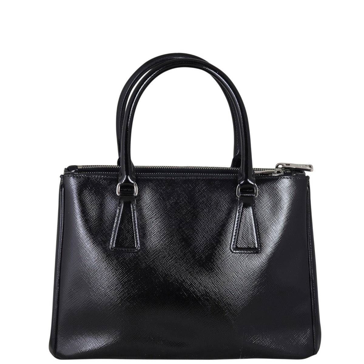 Prada Saffiano Vernice Lux Galleria Double Zip Tote Small