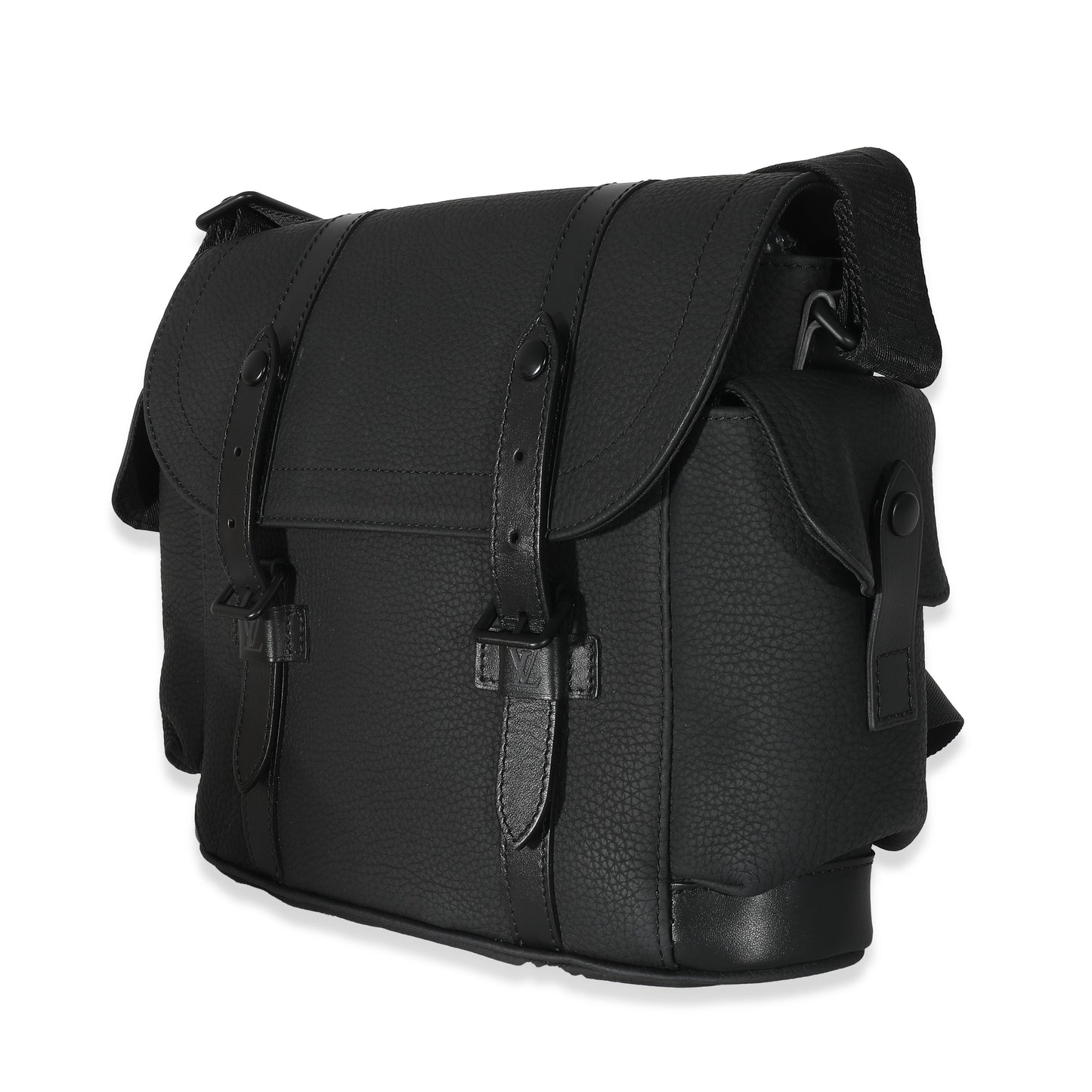 LOUIS VUITTON Black Taurillon Christopher Messenger