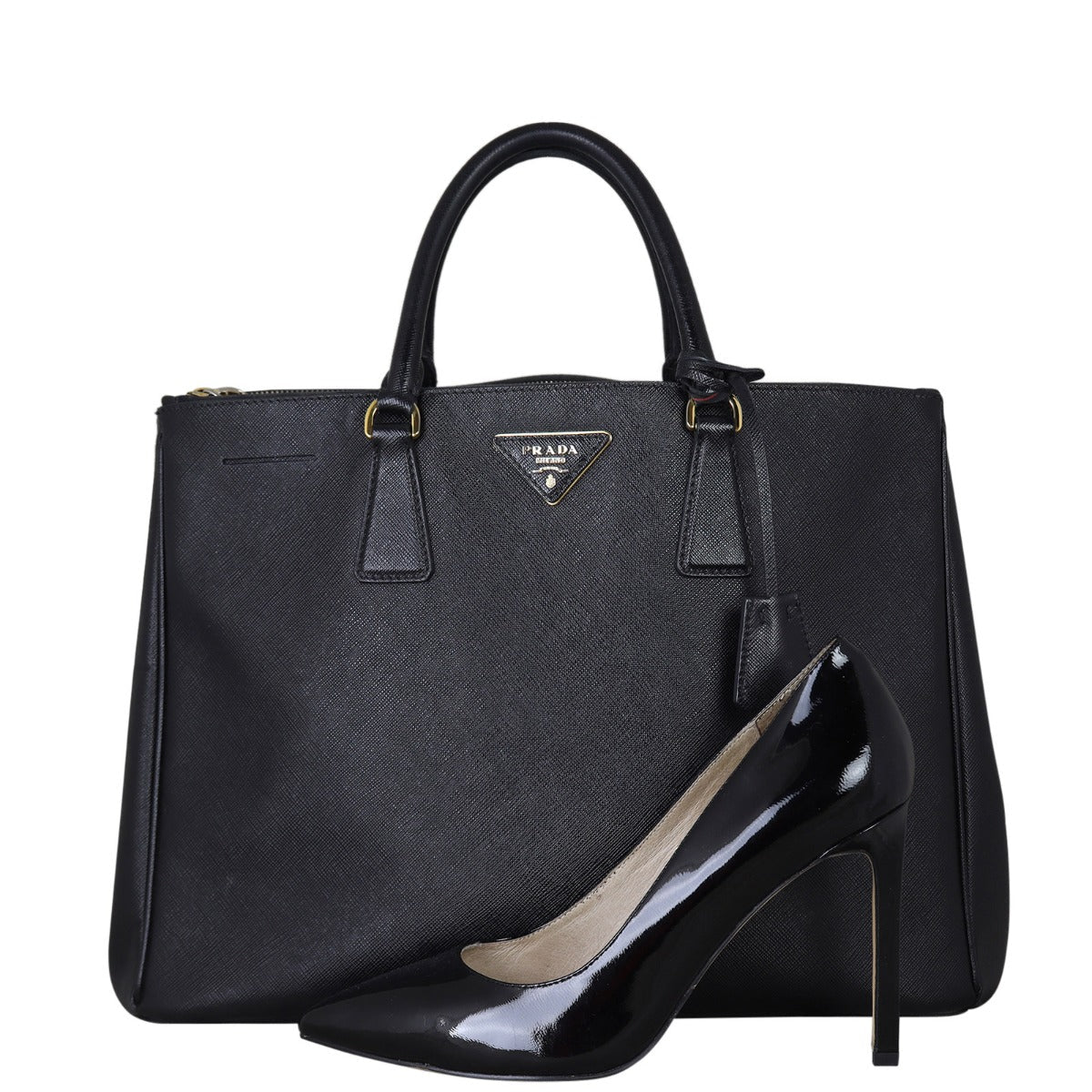 Prada Saffiano Lux Galleria Double Zip Tote Medium