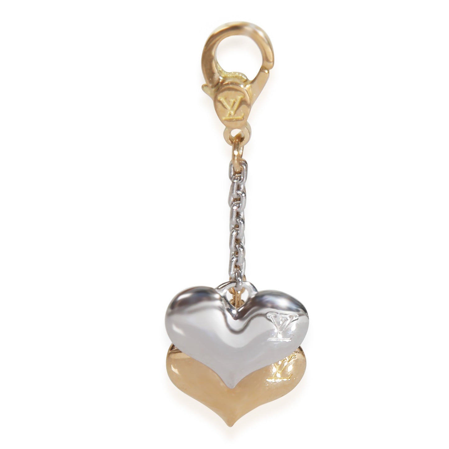 Louis Vuitton White Gold & Yellow GoldDouble Heart Charm