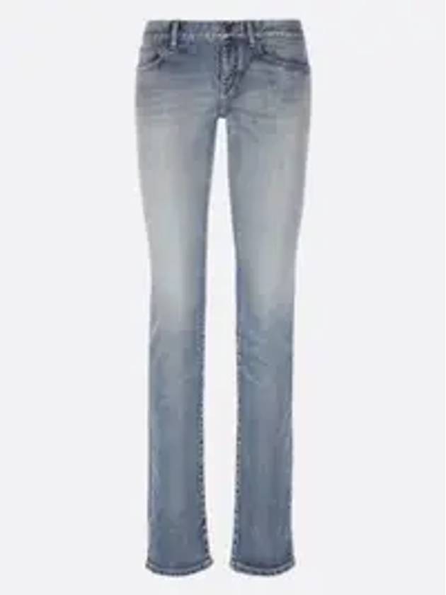 Luxury Saint Laurent Trending 2025 Low Rise Denim Jeans Blue