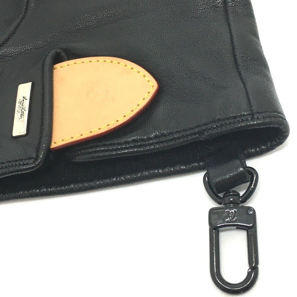 LOUIS VUITTON Glove MP2429 Cashmere, Leather black Gon LV staples Edition Women 9