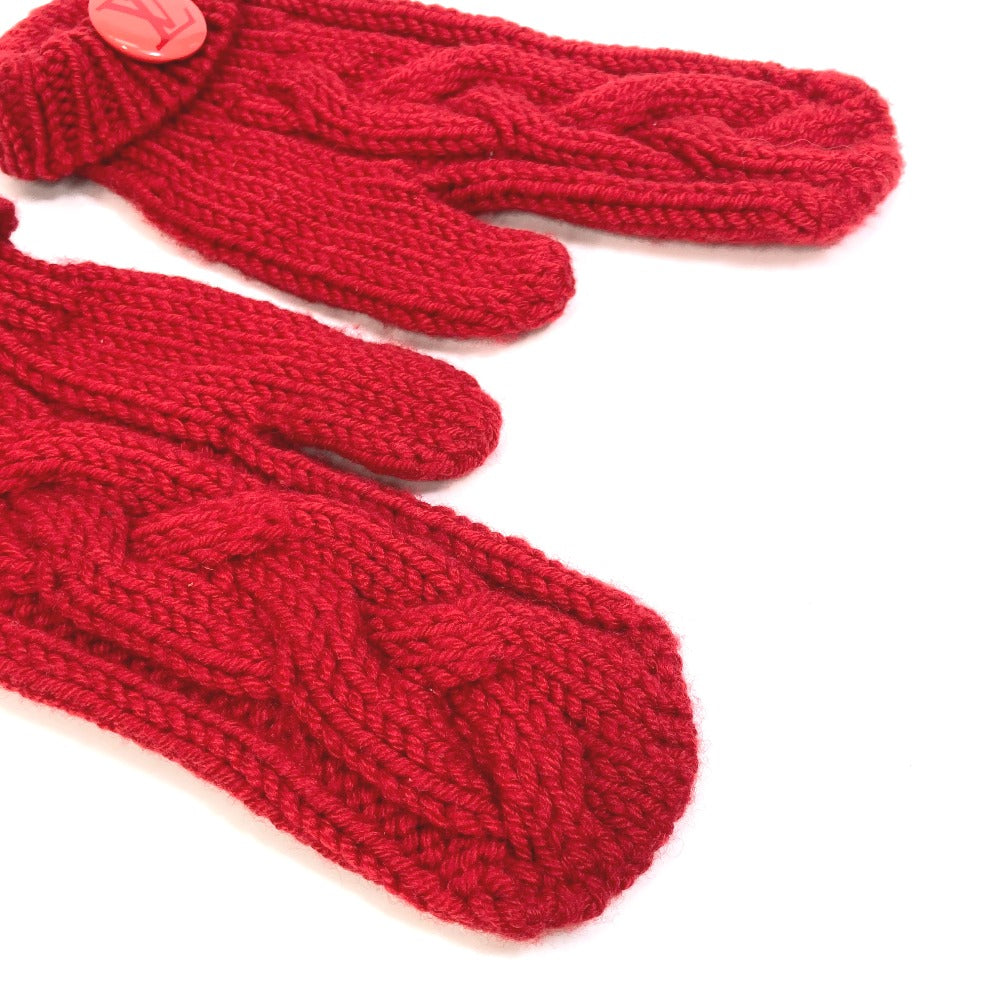 LOUIS VUITTON gloves wool Red Can Badge Morphle Constance unisex(Unisex)