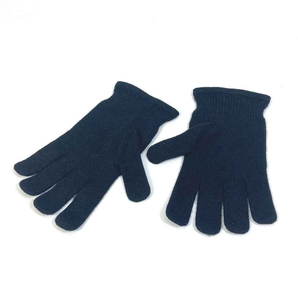 LOUIS VUITTON gloves Cashmere, Metal Fiber, Silk, Nylon, Polyurethane black Perforated LV logo Women