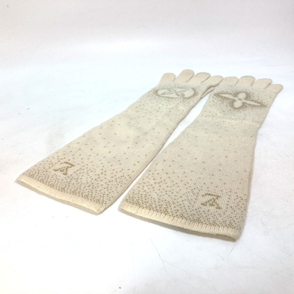 LOUIS VUITTON Glove Cashmere, Acetate Ivorytype logo Gonpoliana glitter LV Women 22âÆâ�