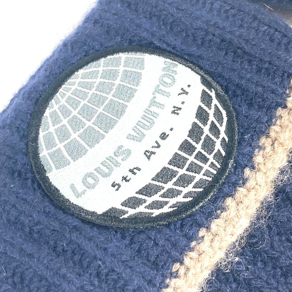 LOUIS VUITTON gloves cashmere Navy logo patch mens