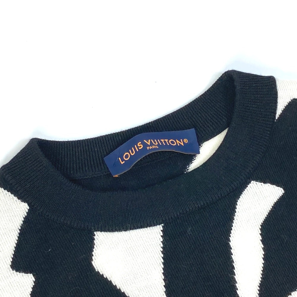 LOUIS VUITTON knit wool white LV Abstract Houndstooth Crew Neck mens XS