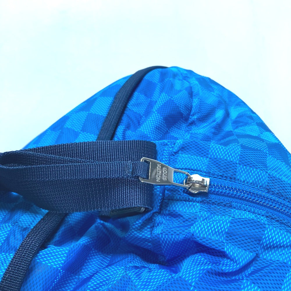 LOUIS VUITTON Boston Duffel bag M97057 Nylon blue Damier van tulle Plat Ktical mens