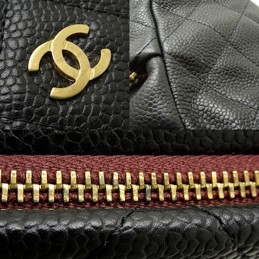 Chanel Clutch Bag Matelasse Caviar Skin Black