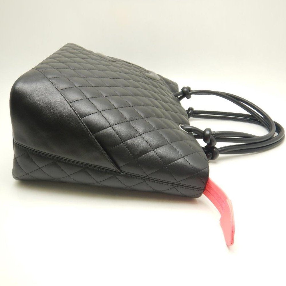 Chanel Cambon Line Tote Leather Enamel Black