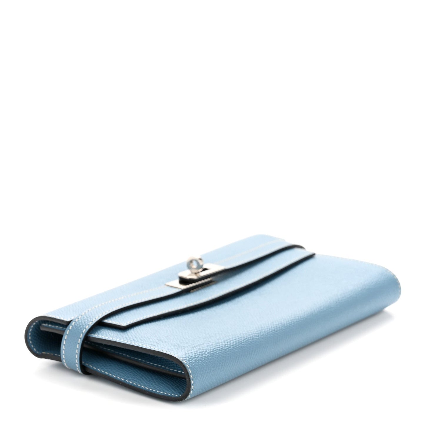 Hermes Epsom Kelly Longue Wallet Blue Jean