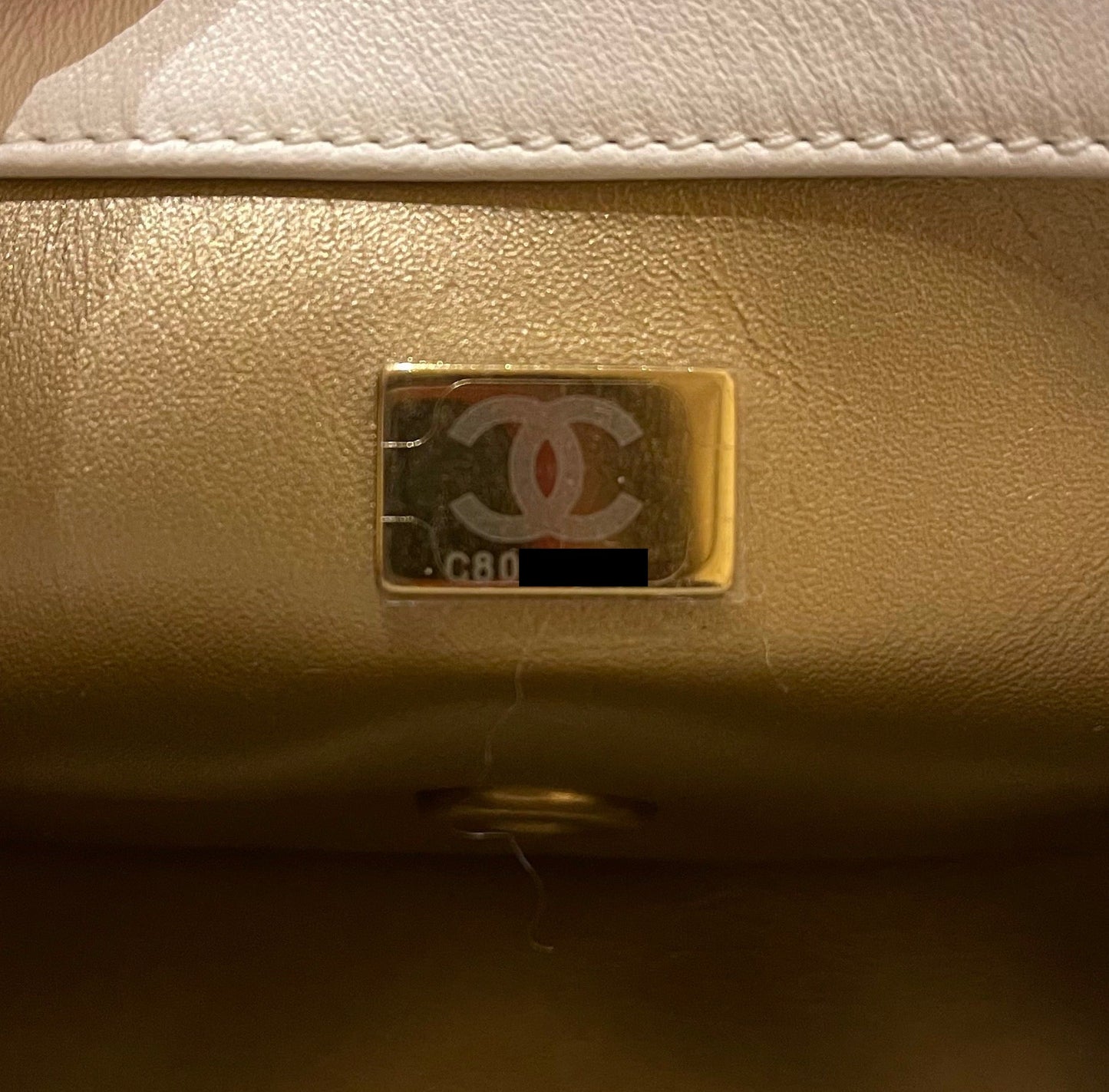 Chanel 21B pearl crush Mini Square flap Bag White