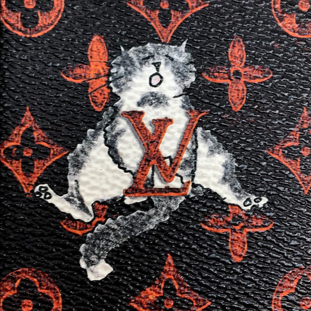 LOUIS VUITTON iPhone case M63891 Monogram canvas Black x orange Transformed monogram Eye Trunk Catgram Women