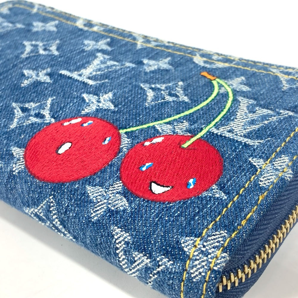 LOUIS VUITTON Long Wallet Purse M23161 , Monogram Cherry Denim blue Takashi Murakami collaboration monogram denim cherry LV × TM Zippy Wallet