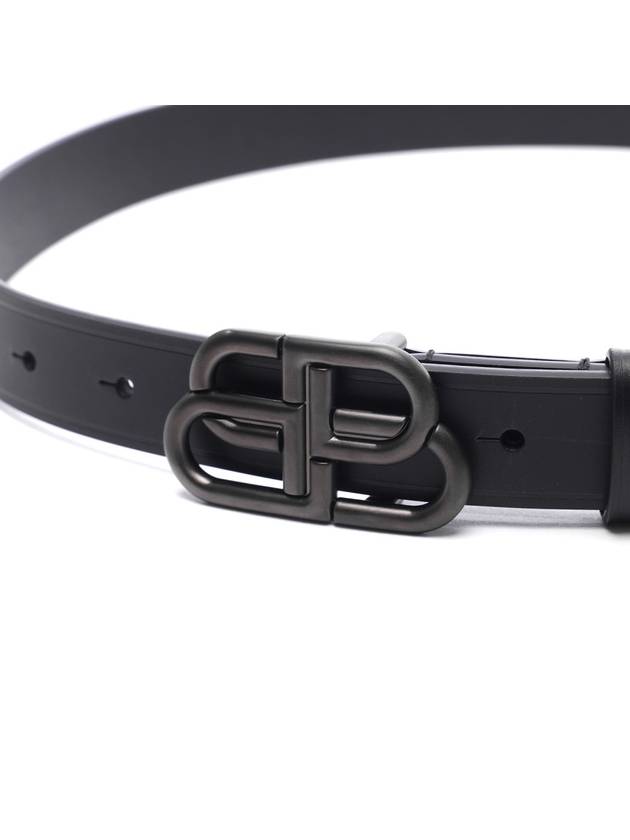 Luxury Balenciaga Trending 2026 BB Logo Thin Calfskin Belt Black