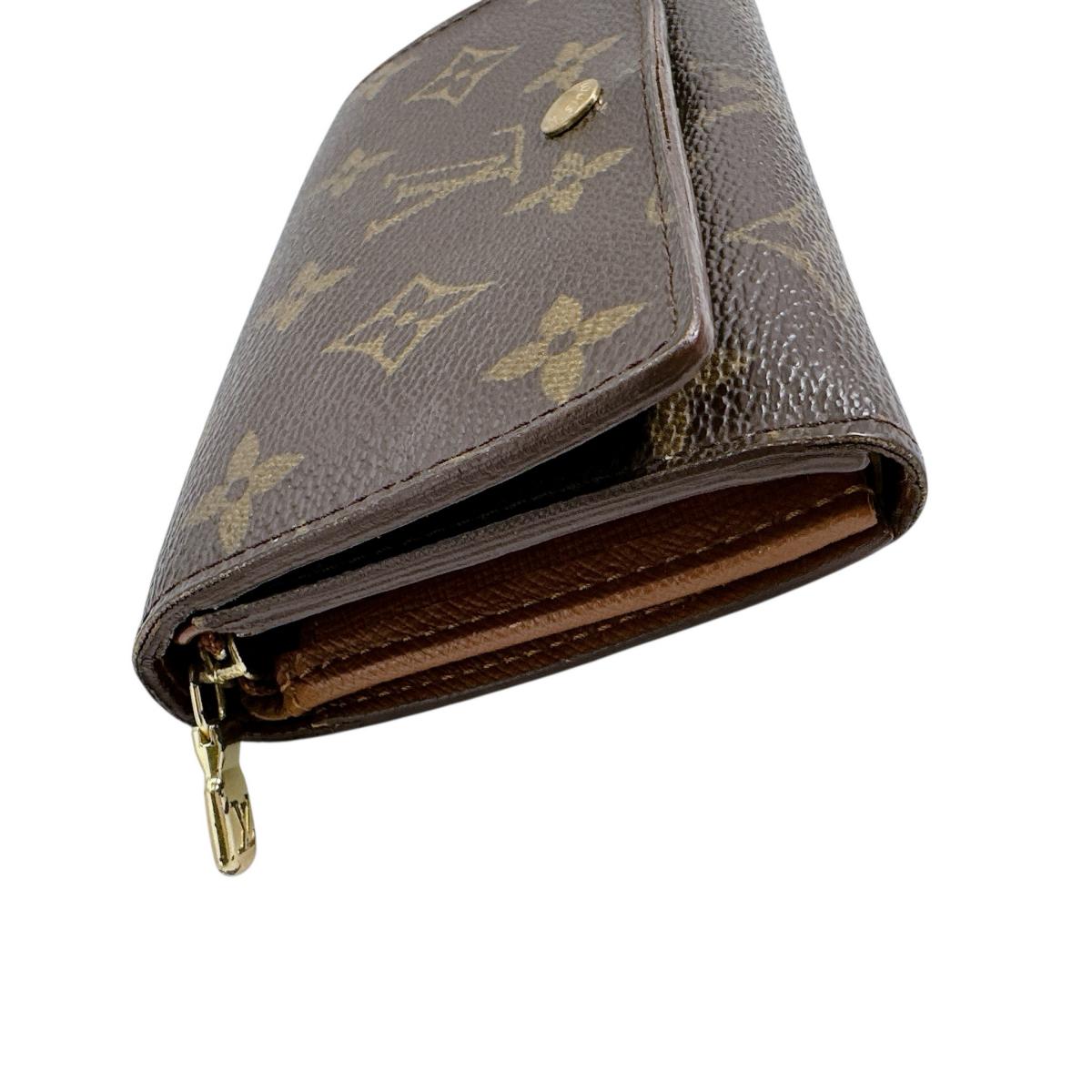 LOUIS VUITTON Bifold Wallet M61736 Monogram canvas Brown L-shaped fastener Monogram Porto Monevier Tresor unisex(Unisex)