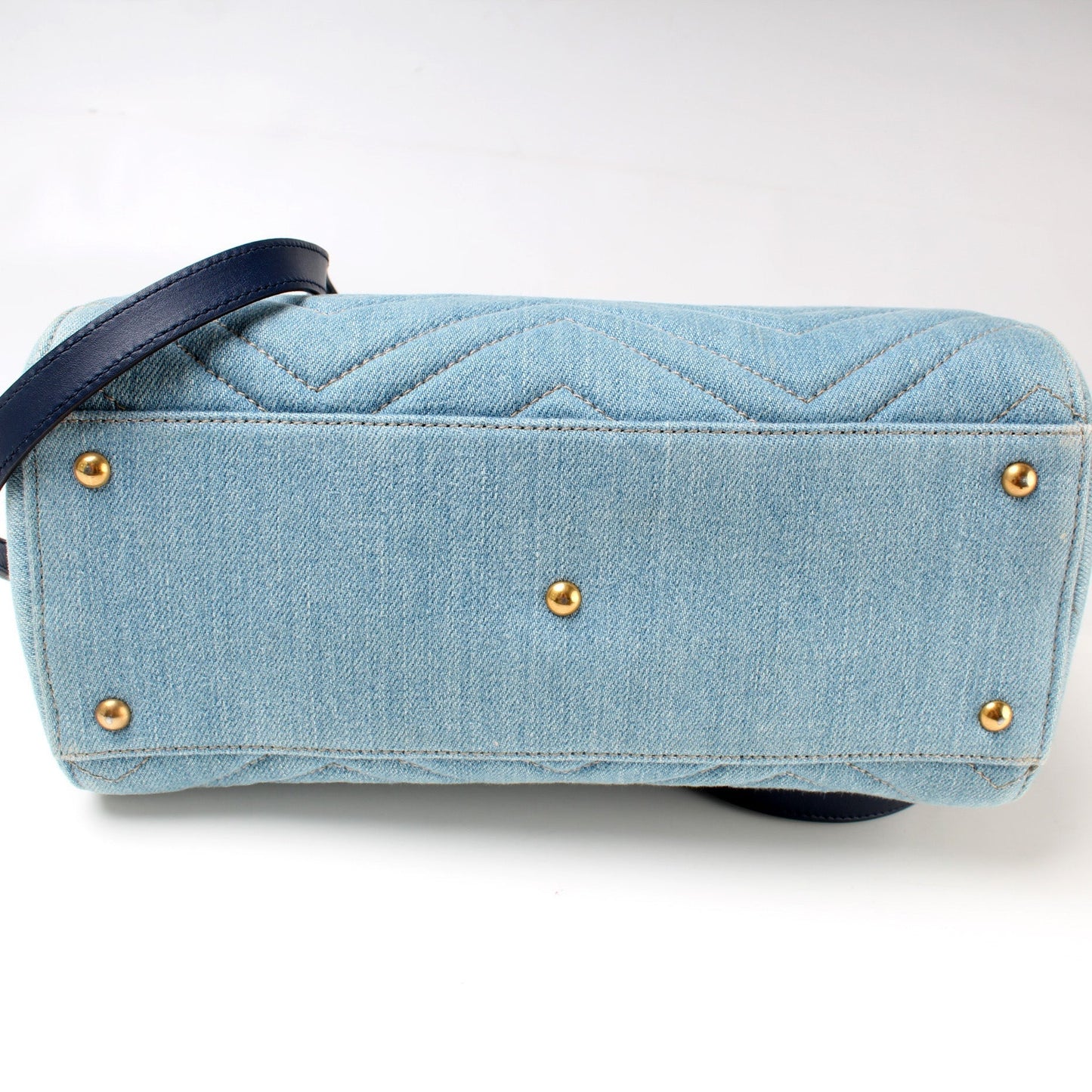 Gucci 448054 Marmont Top Handle Denim Bag