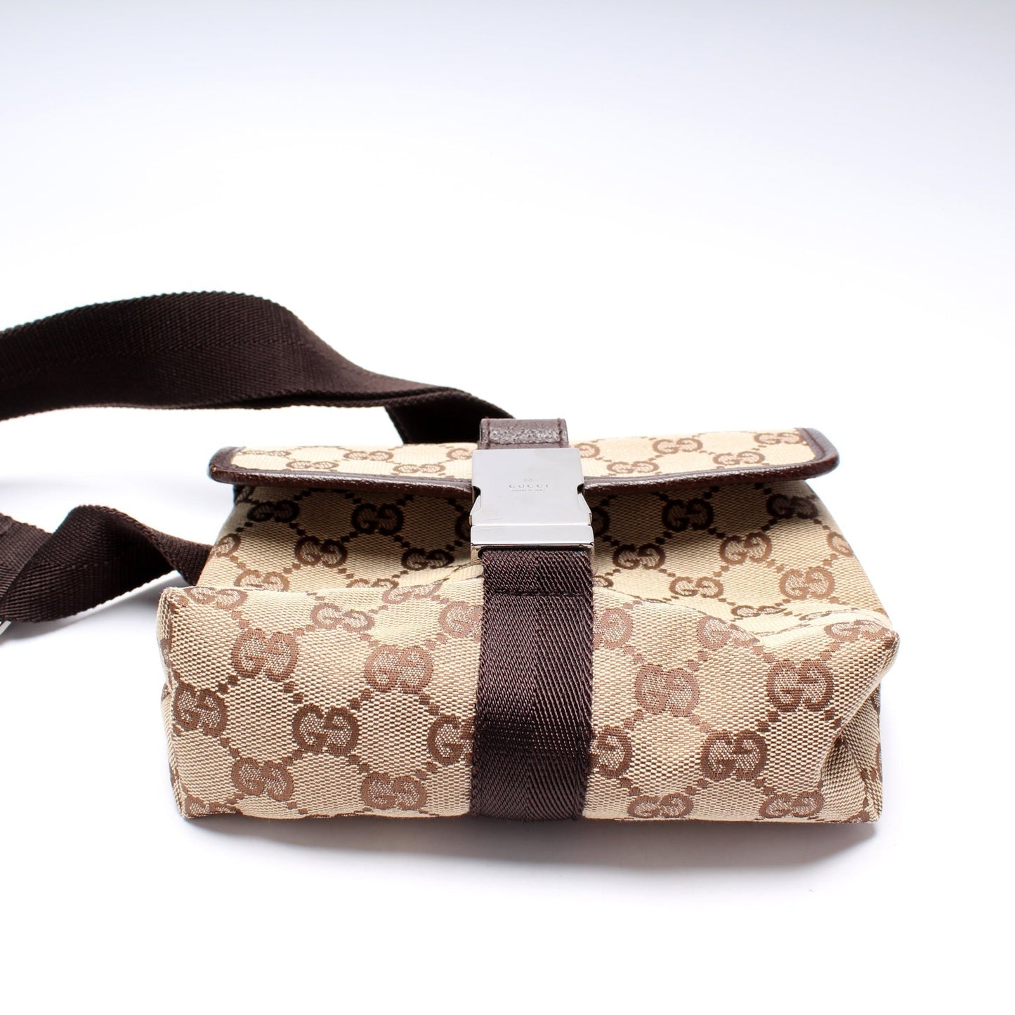 Gucci 131236 GG Canvas Small Buckle Belt Bag