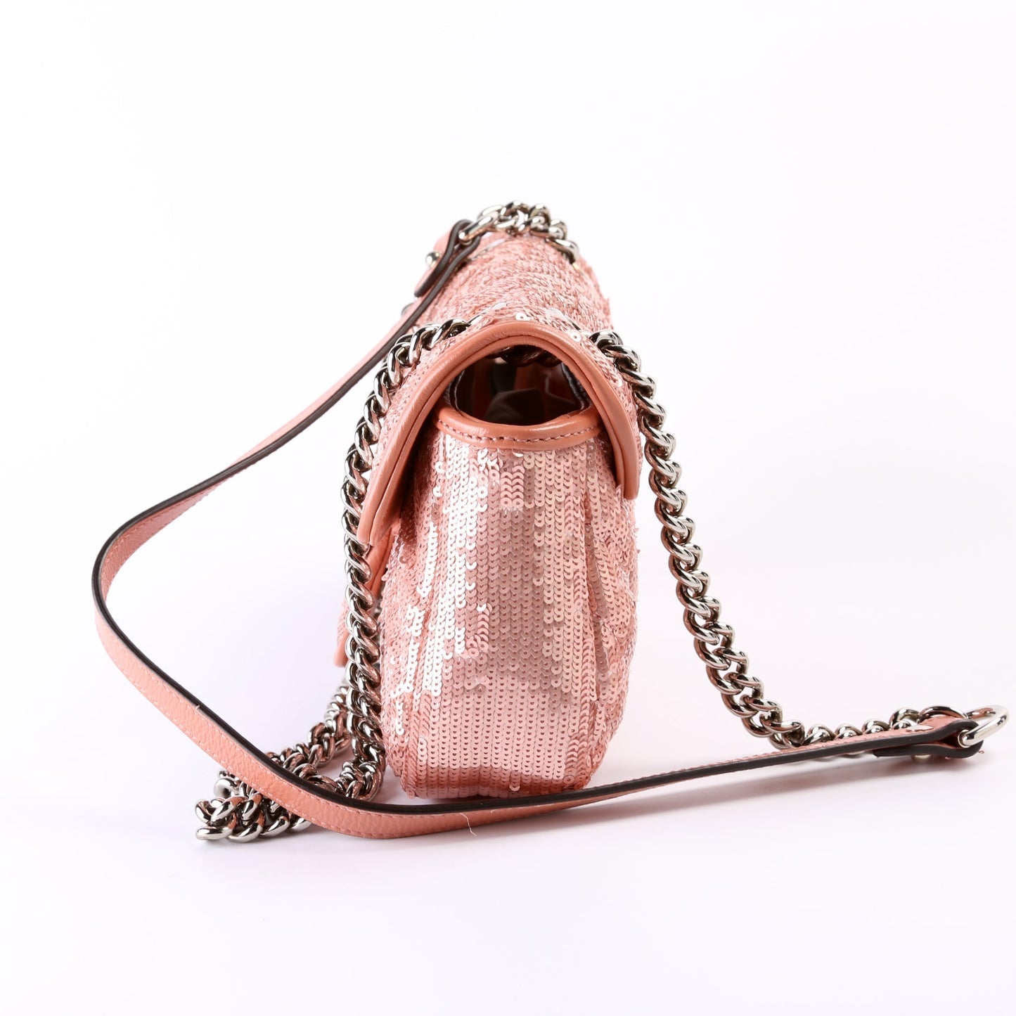 Gucci 446744 Marmont Sequin Shoulder Mini Flap Bag