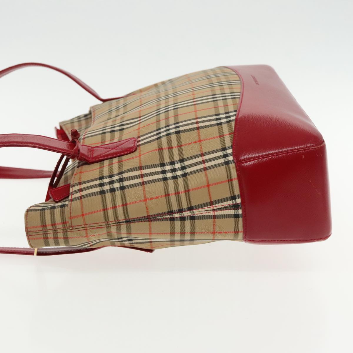 Burberry Nova Check Red Canvas Tote Bag ( )