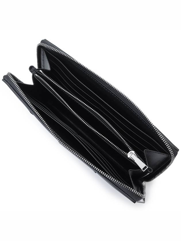 Luxury Bottega Veneta Cassette Zipper Long Wallet Black