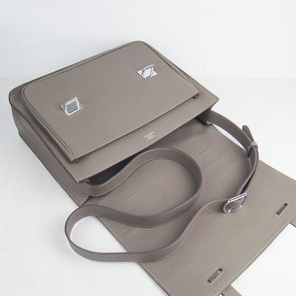 Luxury Hermes Steve H2812 Ladies Lambskin Khaki Handbag