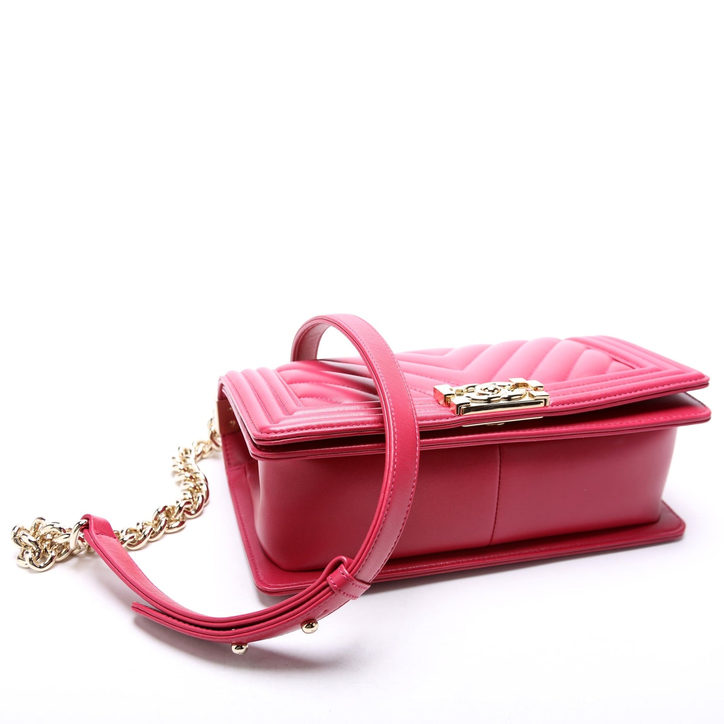 Chanel Boy Flap Medium Old Lambskin Berry Bag