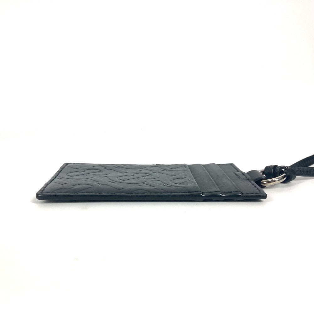 BURBERRY Card Case leather black TB logo unisex(Unisex)