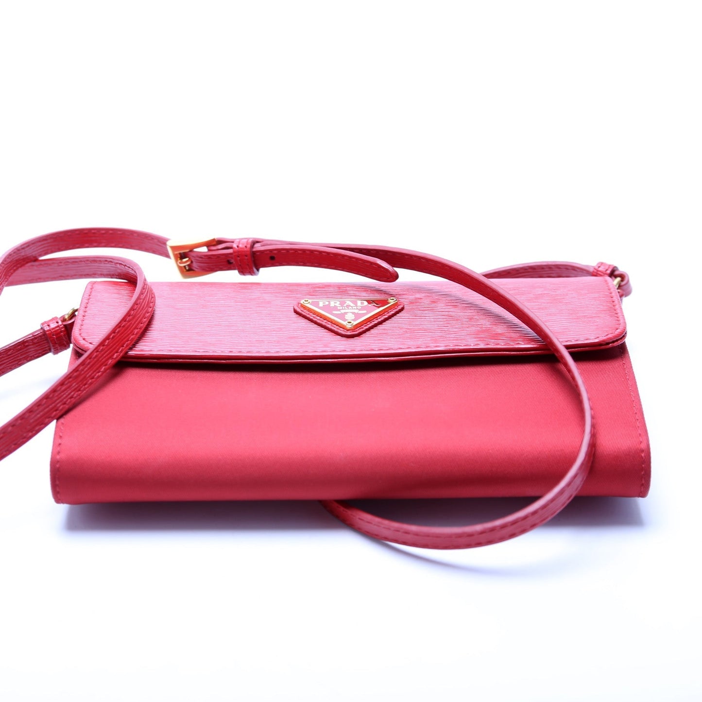 Prada Vitello Move/Tessuto Nylon Small Strap Wallet Bag