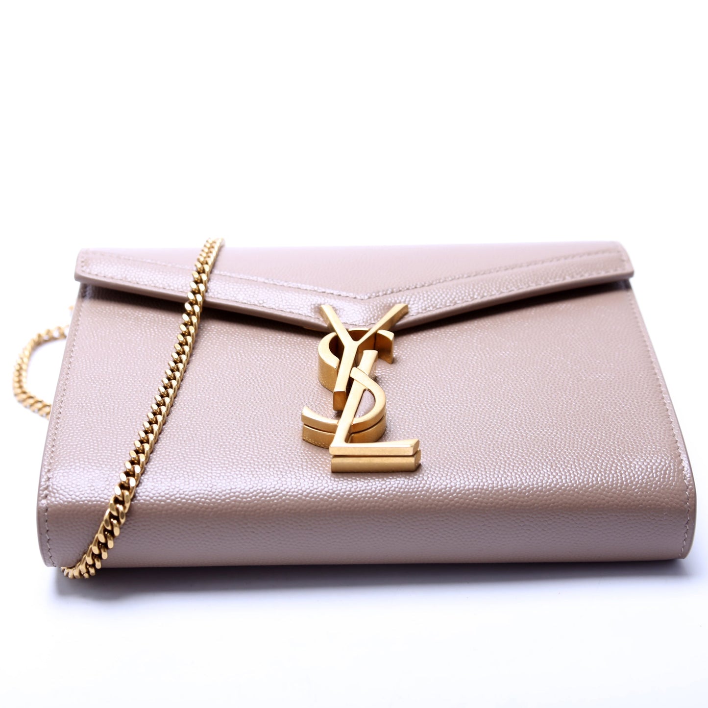 Saint Laurent Cassandra Chain Wallet Grain Bag