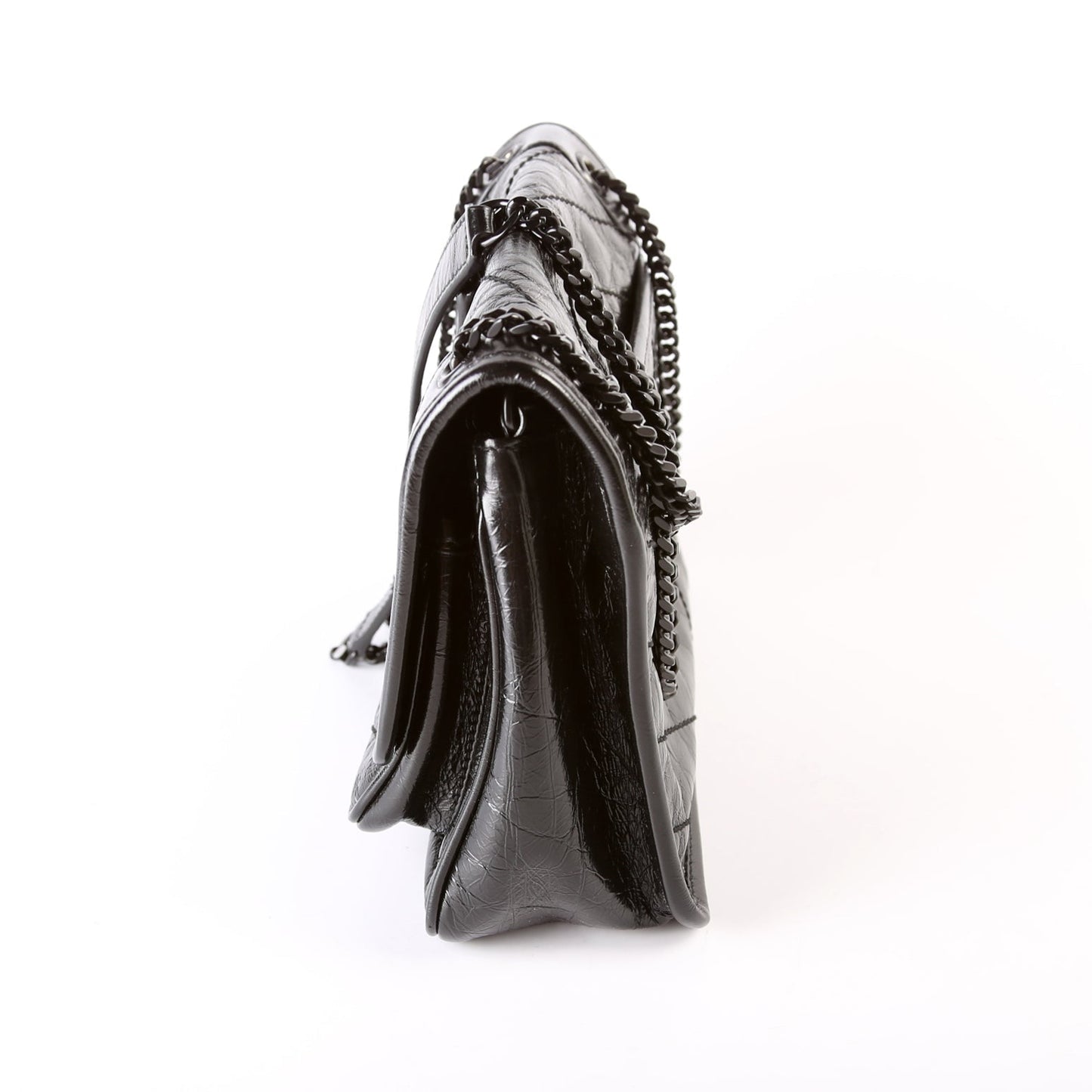 Saint Laurent Niki Baby Crinkled Leather 633160 Black Bag